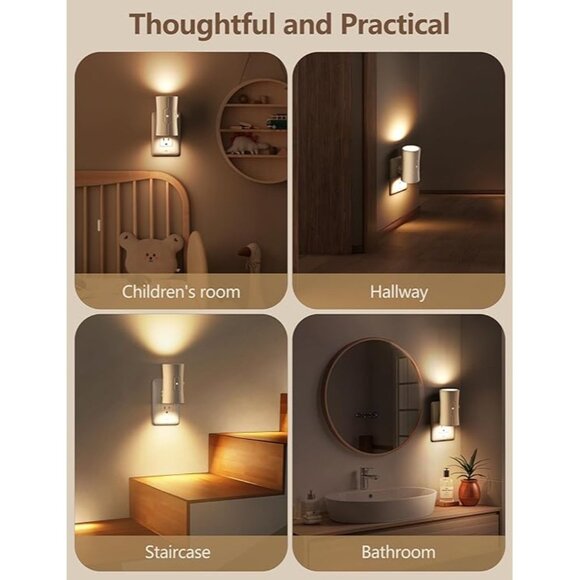 Night Light, LED Night Lights Plug into Wall, [2 Pack] Warm White  Adjustable Br - Picture 5 of 8